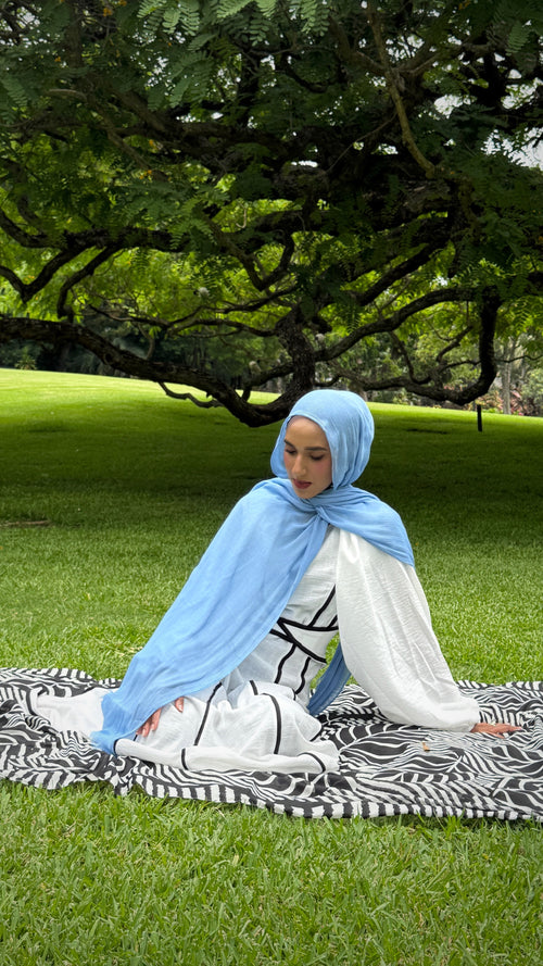 Soft crinkle DENIM BLUE